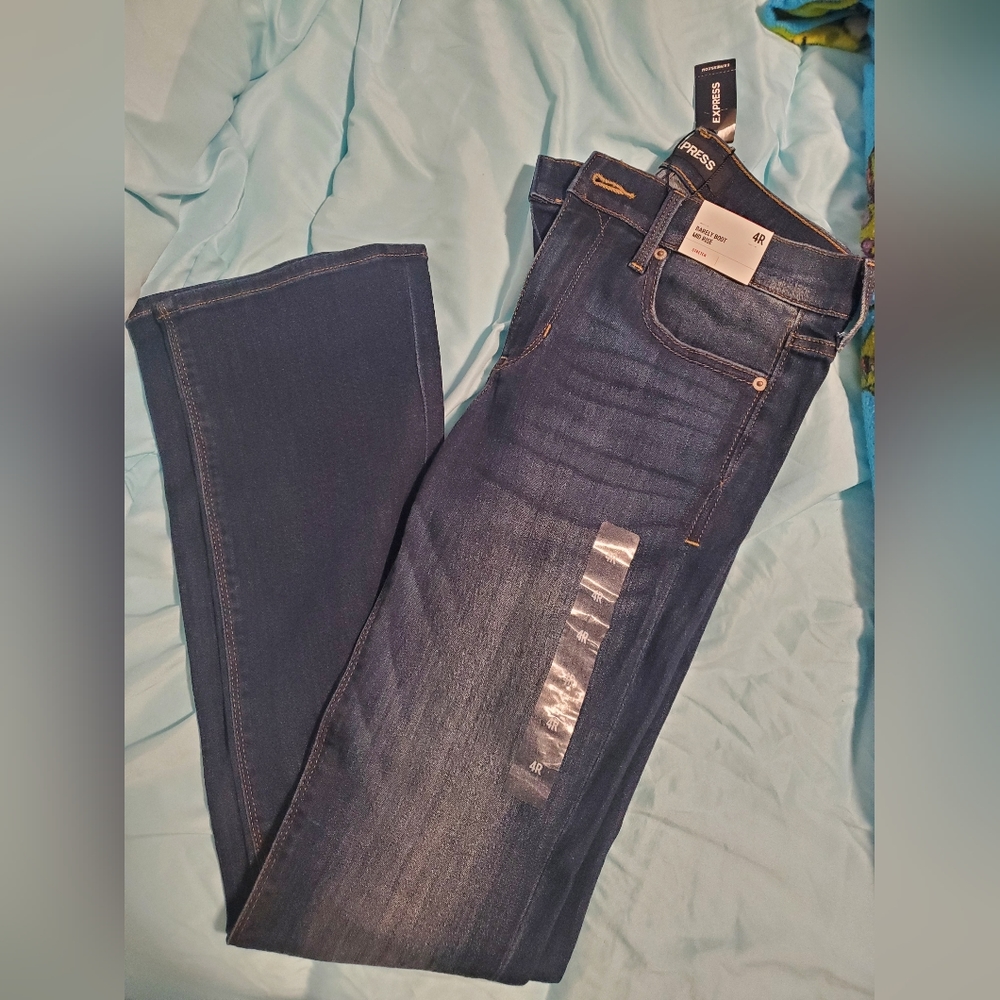 Womens Express Barely Boot Midrise Jeans Size 4R